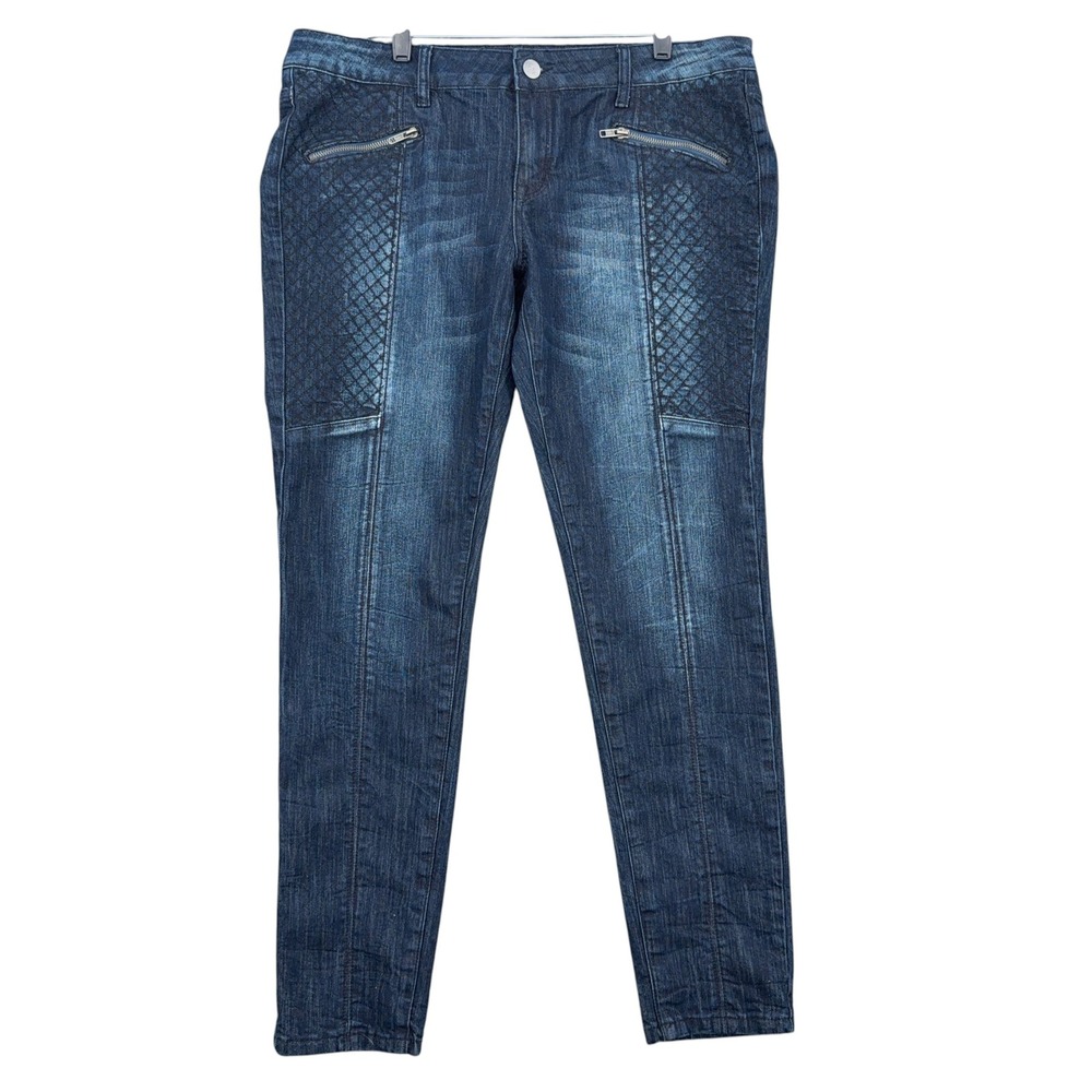 Twentyone Black Rue21 Super Skinny Moto Jeans‎ Women 13/14 Cotton Blue